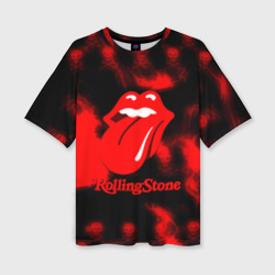 Женская футболка oversize 3D Rolling Stone rock