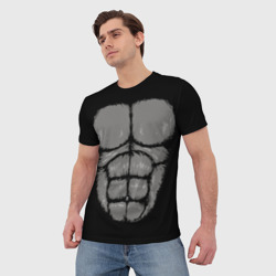 Мужская футболка 3D Торс кинг-конга: кубики пресса - фото 2