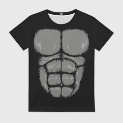 Женская футболка 3D Торс кинг-конга: кубики пресса
