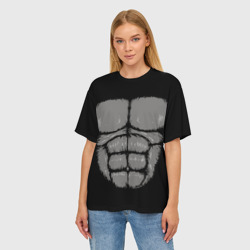 Женская футболка oversize 3D Торс кинг-конга: кубики пресса - фото 2