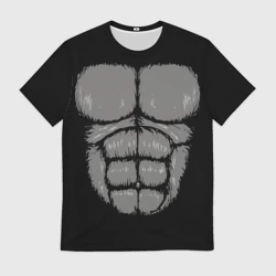 Мужская футболка 3D Торс кинг-конга: кубики пресса
