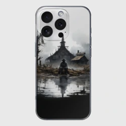 Чехол для iPhone 16 Pro силиконовый с защитой камеры Изба на болоте