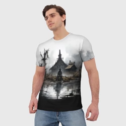 Мужская футболка 3D Изба на болоте - фото 2