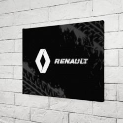 Холст прямоугольный Renault speed на темном фоне со следами шин по-горизонтали - фото 2