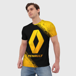 Мужская футболка 3D Renault - gold gradient - фото 2