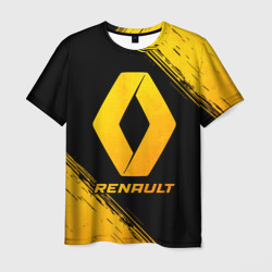 Мужская футболка 3D Renault - gold gradient