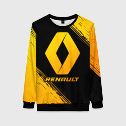 Женский свитшот 3D Renault - gold gradient