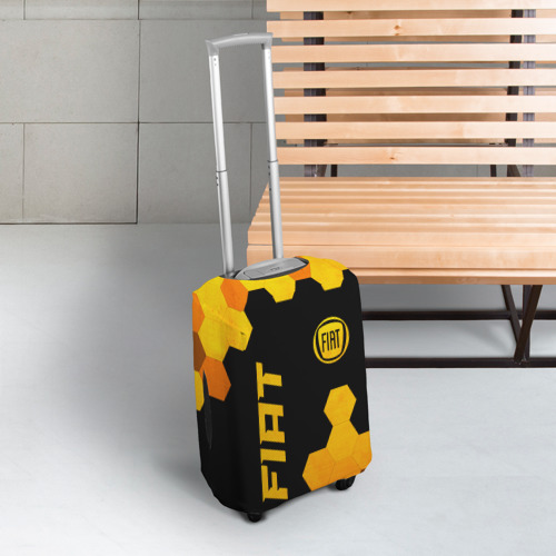 Чехол для чемодана 3D Fiat - gold gradient вертикально, цвет 3D печать - фото 3