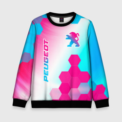 Детский свитшот 3D Peugeot neon gradient style вертикально