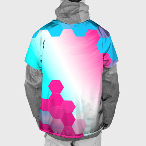 Накидка на куртку 3D Peugeot neon gradient style вертикально, цвет 3D печать - фото 2