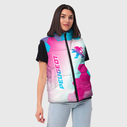 Женский жилет утепленный 3D Peugeot neon gradient style вертикально - фото 2