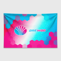 Флаг-баннер Daewoo neon gradient style по-горизонтали