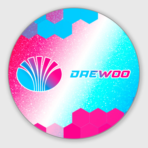 Круглый коврик для мышки Daewoo neon gradient style по-горизонтали