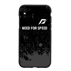 Чехол для iPhone XS Max матовый Need for Speed glitch на темном фоне посередине