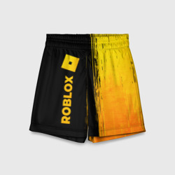 Детские спортивные шорты 3D Roblox - gold gradient по-вертикали