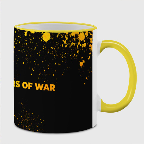 Кружка с полной запечаткой Gears of War - gold gradient по-горизонтали, цвет Кант желтый