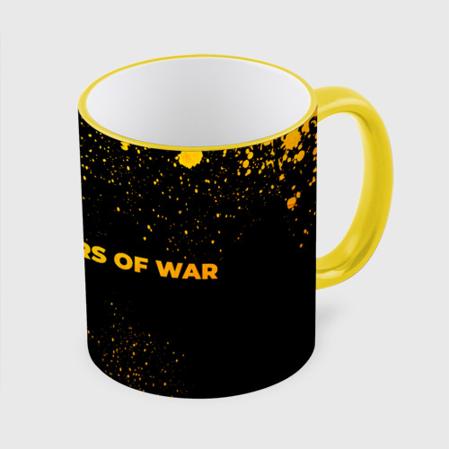 Кружка с полной запечаткой Gears of War - gold gradient по-горизонтали, цвет Кант желтый - фото 3