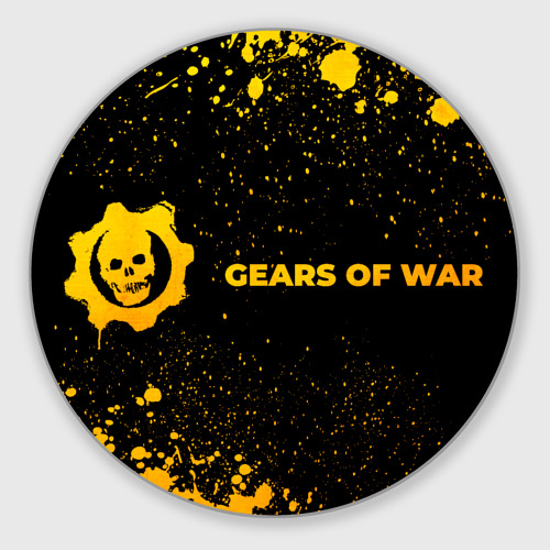 Круглый коврик для мышки Gears of War - gold gradient по-горизонтали