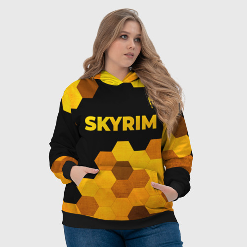 Женская толстовка 3D Skyrim - gold gradient посередине, цвет 3D печать - фото 6