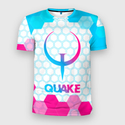 Мужская футболка 3D Slim Quake neon gradient style