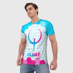 Мужская футболка 3D Quake neon gradient style - фото 2