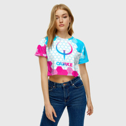 Женская футболка Crop-top 3D Quake neon gradient style - фото 2