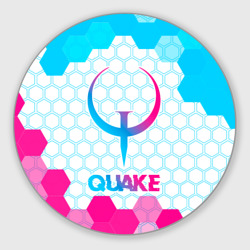 Круглый коврик для мышки Quake neon gradient style