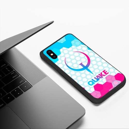 Чехол для iPhone XS Max матовый Quake neon gradient style - фото 5