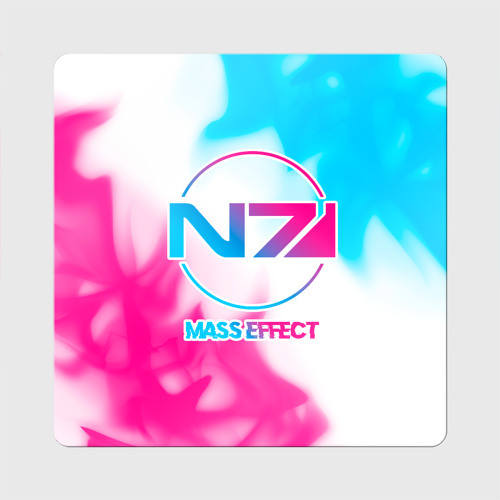 Магнит виниловый Квадрат Mass Effect neon gradient style