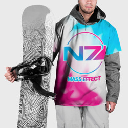 Накидка на куртку 3D Mass Effect neon gradient style