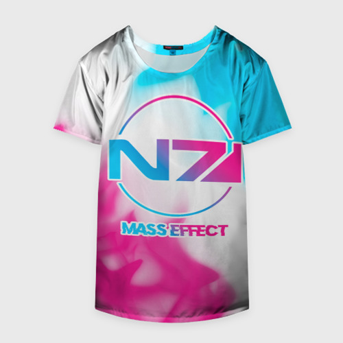 Накидка на куртку 3D Mass Effect neon gradient style, цвет 3D печать - фото 4