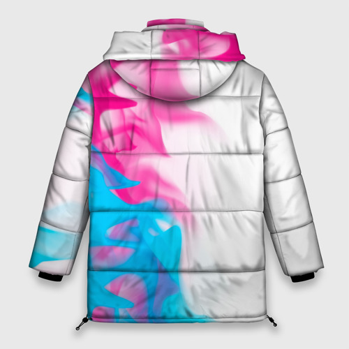 Женская зимняя куртка Oversize Gears of War neon gradient style по-вертикали, цвет черный - фото 2