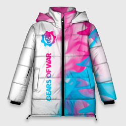 Женская зимняя куртка Oversize Gears of War neon gradient style по-вертикали