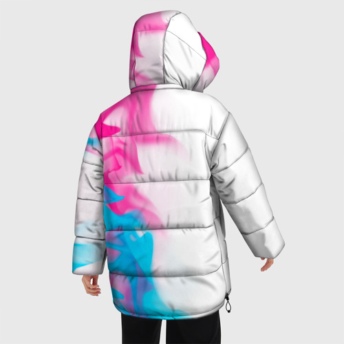 Женская зимняя куртка Oversize Gears of War neon gradient style по-вертикали, цвет черный - фото 4