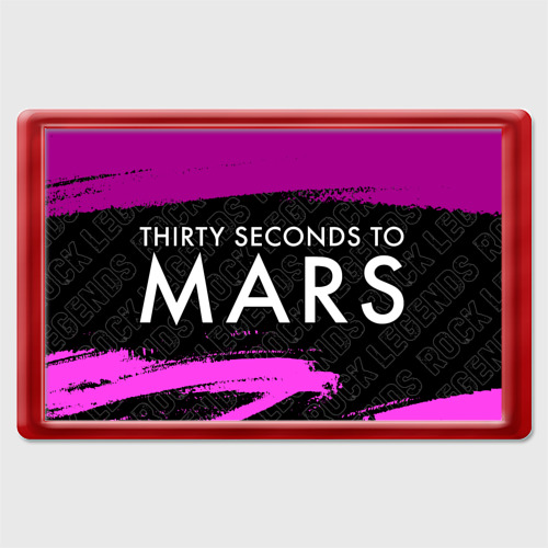 Магнит 45*70 с принтом Thirty Seconds to Mars rock legends по-горизонтали, вид спереди №1