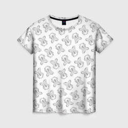 Женская футболка 3D Сончас у мишек - принт раскраска