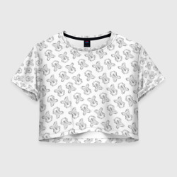 Женская футболка Crop-top 3D Сончас у мишек - принт раскраска