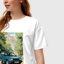 Женская футболка хлопок Oversize Land Rover - Range Rover 1998 - фото 2