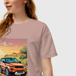 Женская футболка хлопок Oversize Land rover evoque - фото 2