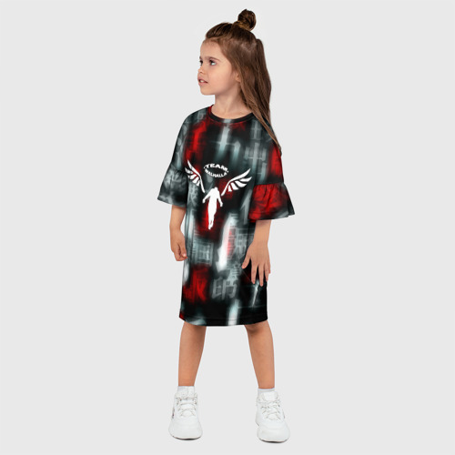 Детское платье 3D с принтом Токийские мстители иероглифы мстителя, фото на моделе #1