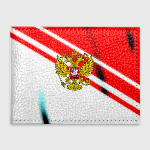 Обложка для студенческого билета Герб РФ спорт, цвет красный