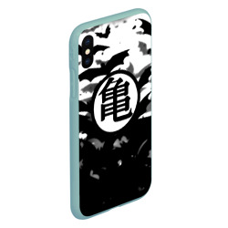 Чехол для iPhone XS Max матовый Dragon Ball: Goku turtle Hermit Symbol - chinese hieroglyph with bats - фото 2