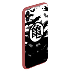 Чехол для iPhone XS Max матовый Dragon Ball: Goku turtle Hermit Symbol - chinese hieroglyph with bats - фото 2