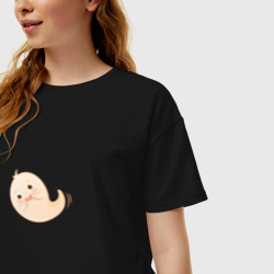 Женская футболка хлопок Oversize Забавный призрак - фото 2