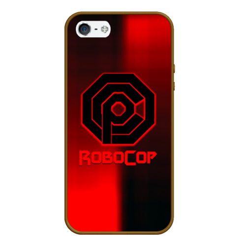 Чехол для iPhone 5/5S матовый Robocop 2023, цвет коричневый