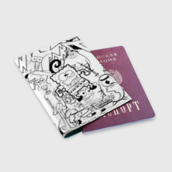 Обложка для паспорта матовая кожа Губка Боб персонажи - фото 2