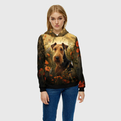 Женская толстовка 3D Эрдель в стиле фолк-арт - фото 2