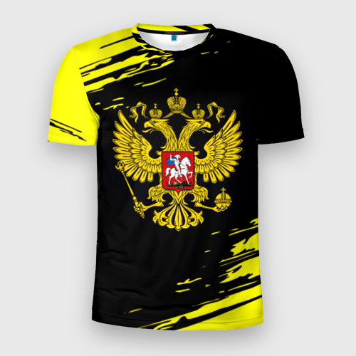 Мужская футболка 3D Slim с принтом Имперская Россия герб, вид спереди #2