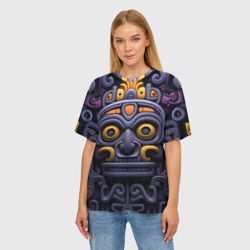 Женская футболка oversize 3D Орнамент в стиле ацтеков - фото 2
