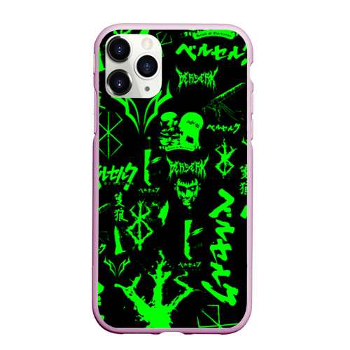 Чехол для iPhone 11 Pro Max матовый Berserk neon green, цвет розовый